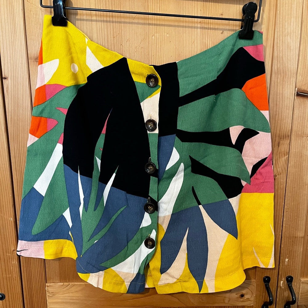 Karlie Colorful Abstract Mini Skirt